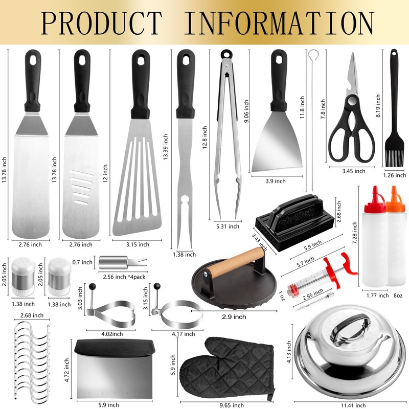 Supernal 46pcs Blackstone Griddle Accessories Upgraded Barbecue Presses Flat Top