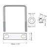 sourcing map 1 x M8 square U-bolt, square U-bolt, 70