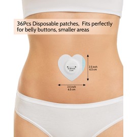 JOKHUE 36Pcs Disposable Castor Oil Patches Belly Button, Self-Adhesive Castor Oil Sticker Pack Wrap for Belly Button, Anti-Seepage, Portable, Heart Shape