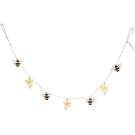Gisela Graham Wooden bee and buttercup garland