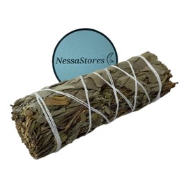 NESSASTORES - White Sage + Royal Sage 4 inch smudge stick bundles for cleansing and meditation. #JC-079 (6 pcs)