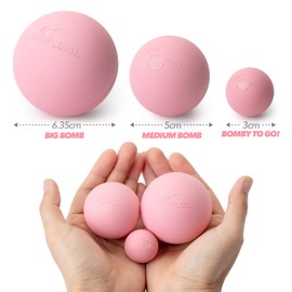 Bomb Ball Pink Massage Ball Set - Fascia + Lacrosse Balls for Ultimate Muscle Relaxation, Self Massage, Fascia Training + Trigger Point Therapy