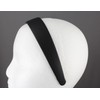 Black faux leather headband textured 1 3/16 inch wide hair