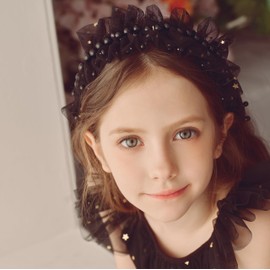 TUTULAND Glitter Headbands for Girls - Blue Headband for Girl Sequin Flower Girl Kids Hair Accessories Sparkling Hairbands for Wedding Birthday Photography Prop