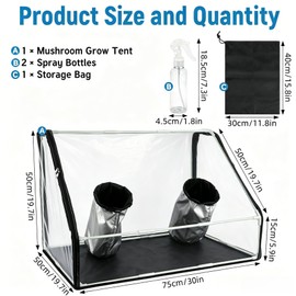 Dmnnlp Still Air Box, Mushroom Grow Tent with Angled Observation Window for Easy Viewing, Foldable Mushroom Grow Tent for Small Spaces & Home Scientists 29.5x20x20in
