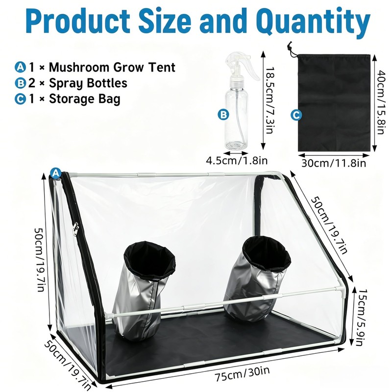 Dmnnlp Still Air Box, Mushroom Grow Tent with Angled Observation