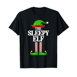 Sleepy Elf Family Matching Group Funny Christmas T-Shirt