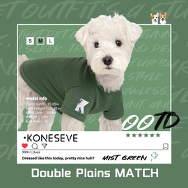Koneseve Dog Shirts Soft Cat Clothes Comfy Cotton Stretchy for Small Dogs 2-Pack Rust & Mist Green L
