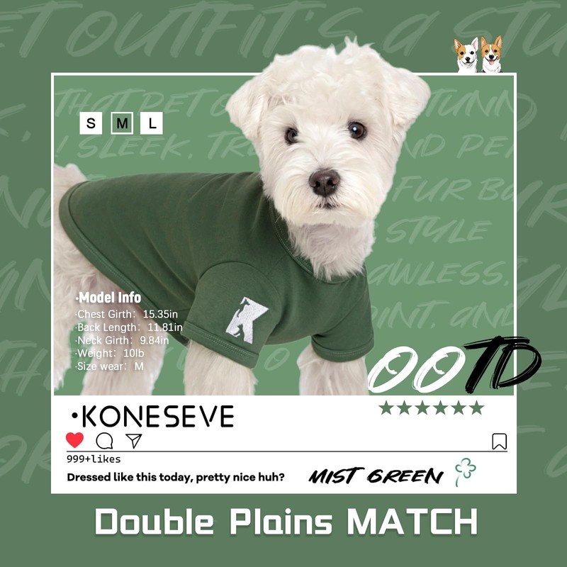 Koneseve Dog Shirts Soft Cat Clothes Comfy Cotton Stretchy for