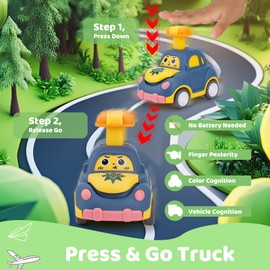 Geebiiny Toddler Toys for 1 2 3 Year Old Boys, Kids' Play Vehicles 1-3 Year Old Boy Toys Gifts for 1-3 Year Old Boy Toy Cars Boys Toys Age 1 2 3 1st Birthday Gifts for Boy Christmas Xmas Gifts