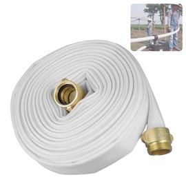 BBTEQEKN Fire Hose,1-1/2" ID X 100 FT Single Jacket TPU, 500 PSI Burst Pressure, Industrial Fire Hose with M x F NST/NH Brass Couplings for Fire Fighting, Garden Irrigation