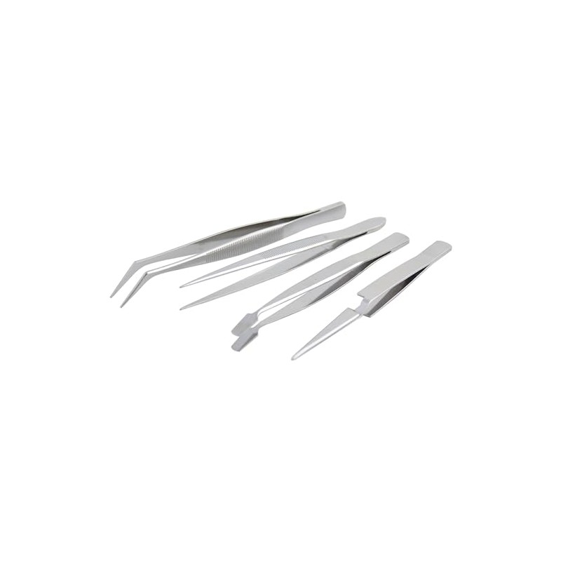 Surtek 115200 Juego de pinzas de presición tipo tweezer, 4