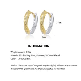 Bellitia Jewelry Fashion Jewellery Hoop Earrings Hypoallergenic Earrings Made of 925 Sterling Silver, Vintage Hoop Earrings Two Colours Vine Hollow Earrings Fine Earrings for Women Ladies, Sterling