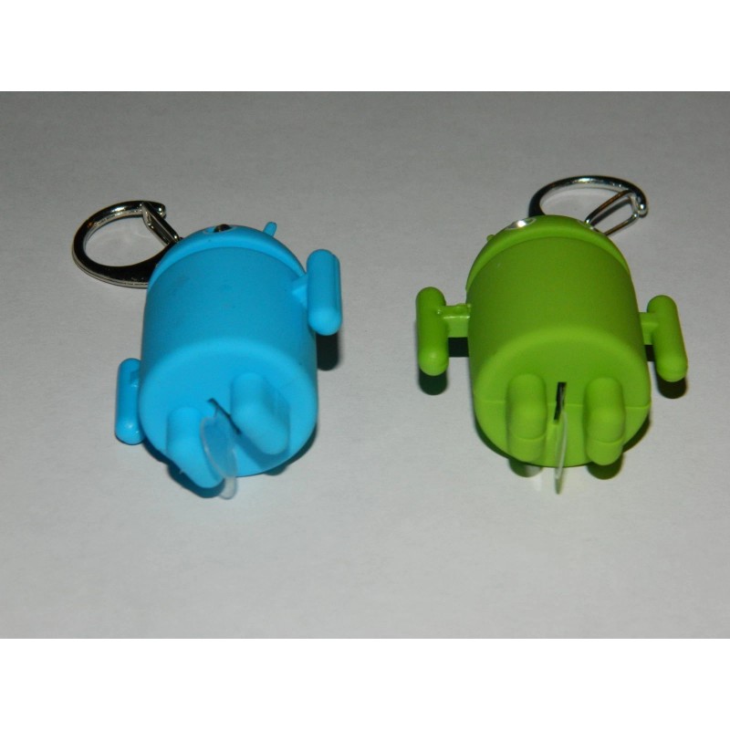 Pair Android Robot Style Keychain Blue LED Eyes Cool Sound