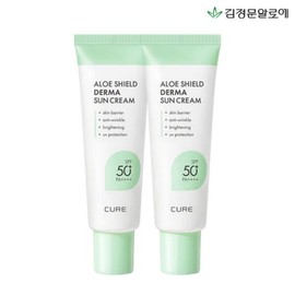 Kim Jeong-moon Aloe [Kim Jeong-moon Aloe] Cure Aloe Shield Derma Sun Cream 40ml x 2 / [김정문알로에] 큐어 알로에 쉴드 더마 선크림 40ml 2개
