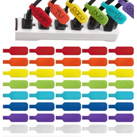 Pack of 40 Nylon Cable Labels Cable, Reusable Cable Labeling, Multicoloured Cable Marking, Writeable Cable Labelling for Identifying Cables, Wires