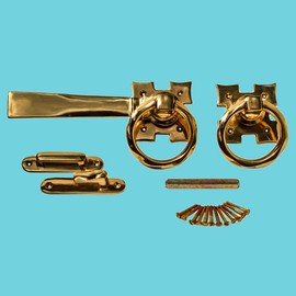 Solid Brass Ring Gate Latch Pull Twist Elegant Design 7.25" Length Renovator's Supply