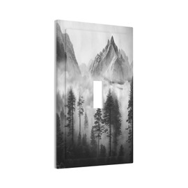 Wpshijia Misty Forest Mountain Woodland National Park 1 Gang Single Toggle Light Switch Covers Decorative Wall Plate Switchplate Electrical Faceplate for Livingroom Bedroom Bathroom Decor