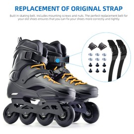 Homoyoyo K2 Buckle Universal Buckle Strap Set Inline Roller Shoes Energy Band with Screw Nut Buckle Inline Strap Skating Shoes Energy Band for Men Roller Skates Stopper