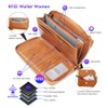 nuoku Womens RFID Wallet Purse Wristlet Crossbody Clutch with Zip