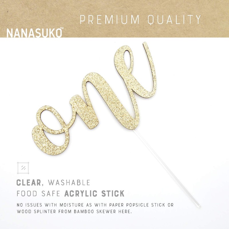 NANASUKO 1st Birthday Cake Topper - one - Double Sided