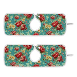 Kitchen Faucet Absorbent Mat, Water Splash Guard for Sink, Faucet Drip Catcher Thicken Sponge Microfiber Faucet Water Catcher Mat Sink Absorbent Mat for Kitchen 14x5in 2 Pack