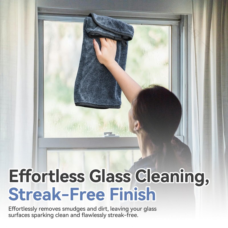Shiny Wipes Shower Cleaning Cloths - 3pcs Super Absorbent Microfiber