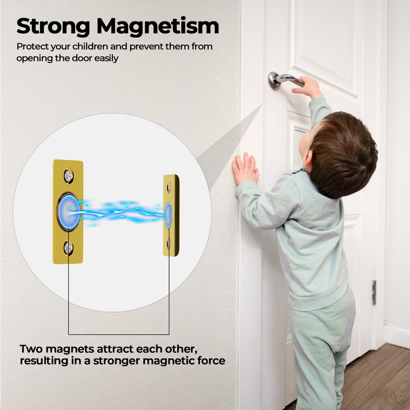 Tonitrui Silent Door Ball Catch, Adjustable Strong Magnet Door Catch,Using