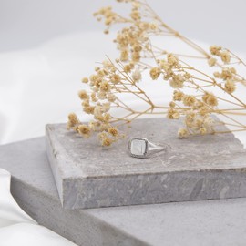 Tuscany Silver Unisex Sterling Silver Rhodium Plated 10.5mm x 10.5mm Twist-Edge Square Signet Ring #P