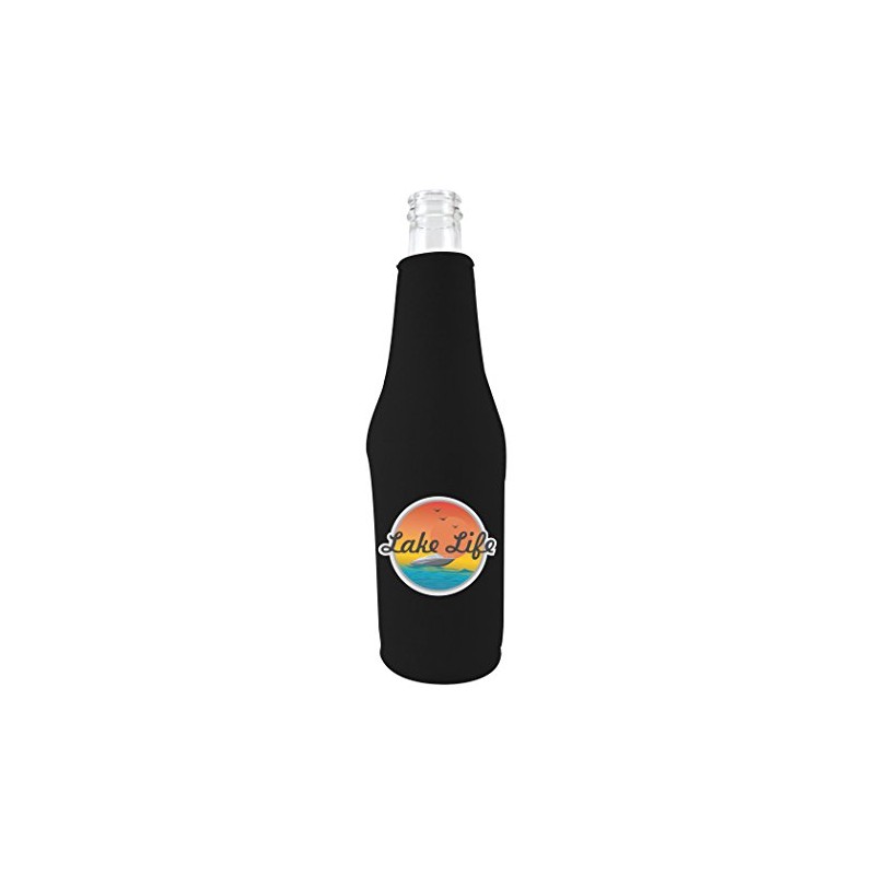 Lake Life Beer Bottle Coolie (Black)