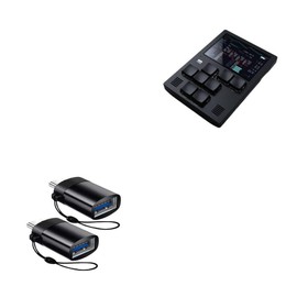 BoxWave Cable Compatible with Dirtywave M8 Tracker Model:02 - USB-C to A PortChanger (2-Pack), USB Type-C OTG USB Portable Keychain - Slate Black