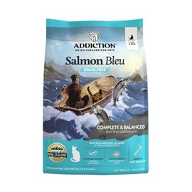 Addiction Salmon Bleu Grain-Free Dry Cat Food – Rich in Omega-3 for Healthy Skin & Coat – Complete & Balanced Salmon Recipe for All Life Stages – Made in New Zealand 4lb
