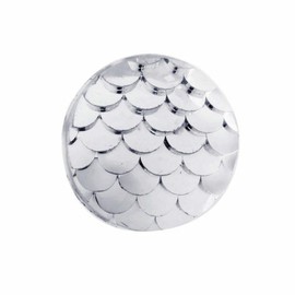 Unbranded 10 pcs Mermaid Fish Scales Resin Carved Embellishment Cabochons Silver – 12mm