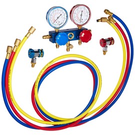 Robinair (49134A) R134 Aluminum Manifold, Hose Set and Service Couplers,MultiColor