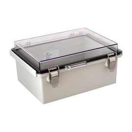 BUD Industries PTQ-11048-C Pc Hinged Enclosure Electrical Enclosure with 10 Percent Fiberglass 6.3" L x 3.94" W x 8.27" D, Gray