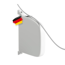 BAUHELD® Cord Winder with Cord [Made in Germany] - Mini Roller Shutter Winder with Automatic Thread - Surface-Mounted Reel for 5 m Roller Shutter Cord - 180 Degree Swivelling - Hole Spacing 153 mm