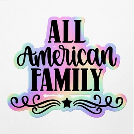 Holographic Decal Stickers of All American Family Premium Waterproof Vinyl Decal Stickers for Laptop Phone Accessory Helmet Car Window Mug Tuber Cup Door Wall Decoration ANDVER3d80341HO