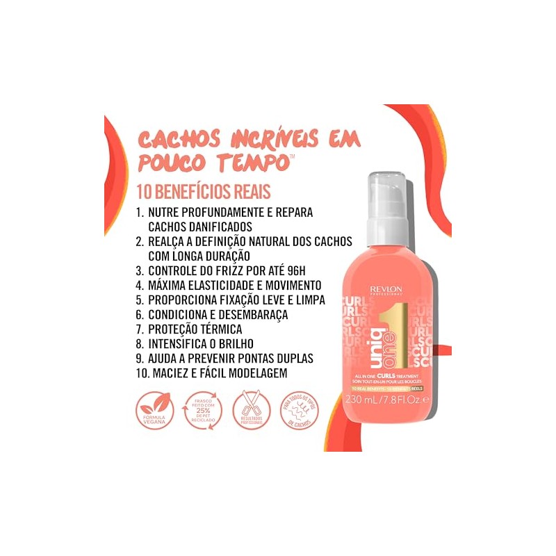 UniqOne Revlon Professional Hair Treatment Curls, Durazno, 230 ml