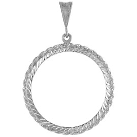 Sterling Silver Walking Liberty Half Dollar Coin Necklace Rope Bezel 1916-47