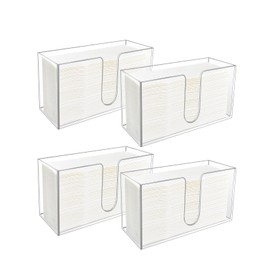 4Pack Acrylic Countertop Paper Towel Holder, Paper Towel Dispenser Countertop/Acrylic Napkin Holder(5mm Acrylic) C-fold or MultiFold Trifold Paper Towels for Bathroom, Kitchen,Restaurant (4)