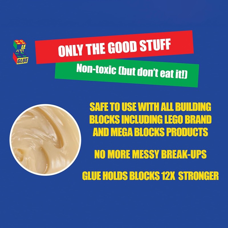 Le Glue Temporary Glue 3 Pack - Compatible with Legos