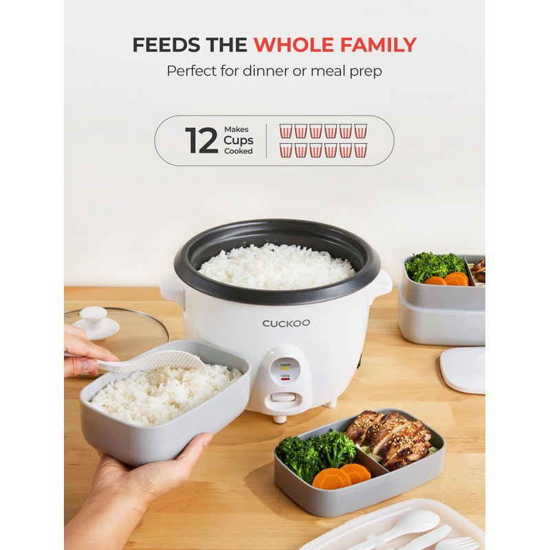CUCKOO One Touch Rice Cooker 12-Cup Cooked, Small Rice Cooker