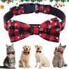 Christmas Dog Collar with Dog Bow Tie, Cat Collar Christmas, Adjustable Dog Christmas Gift for Cats, Small, Medium and Large Dogs