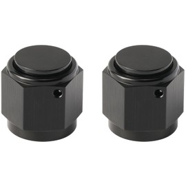 Podavelle 8AN Female Flare Cap Port Plug Block Off Fitting Nut Adapter Aluminum Black 2PCS