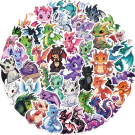 50PCS European Dragon Stickers for Scrapbooking, Birthday Gift Party Supply