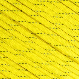 Fluorescent Reflective 550 Type III Guyline Tent Rope Camping Survival Cord High-Visibility Paracord- Rot and UV Fade Resistant (Reflective Neon Yellow, 100 Feet)