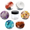 BiBiFly 60ml 30pcs Clear Plastic Round Jars with Black Lids,