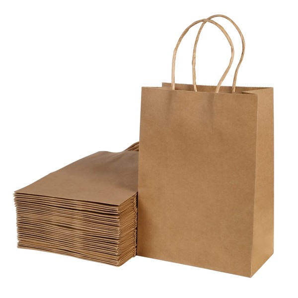 KINGTOP Wrapping Bag, Gift Bag, Handbag, Small, Shopping, Wedding, Packaging, Party, Birthday, Christmas Gift Bags (8.3 x 5.9 x 3.1 inches (21 x 15 x 8 cm), 30 Pieces, Plain)