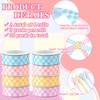 Whaline 4 Rolls Pastel Checkered Grosgrain Ribbons Fabric Craft Ribbon