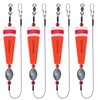 SIWRIOM Popping Cork Float Rig Rattle (1.23oz, Orange-4PCS)